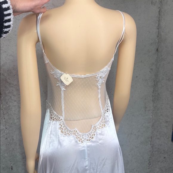 VINTAGE VICTORIA'S SECRET lace Sheer Lingerie Bridal Slip Dress Robe sz L - Picture 9 of 14